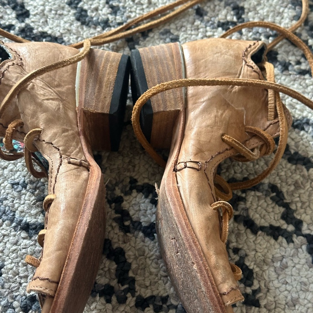 Freebird by Steven Peace lace-up leather gladiator sandals - Picture 3 of 9
